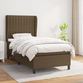 Giroletto A Molle Con Materasso Marrone Scuro 90x190cm Tessuto /