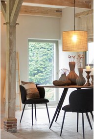 Sedia da pranzo nera in imbottito Elyna – Light &amp; Living