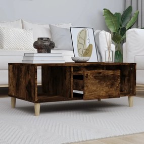 Tavolino da salotto rovere fumo 90x50x36,5 cm legno multistrato