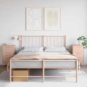 Comodini 2 Pz Rosa 36x39x68 Cm İn Acciaio /