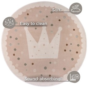 Tappeto beige per bambini ø 140 cm Crown - Hanse Home