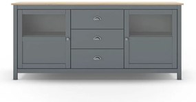 Cassettiera verde polveroso in pino massiccio 180x80x40 cm Misti – Marckeric