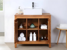 Mobile bagno con lavabo semplice 90 cm in Legno d'acacia - PULUKAN