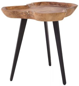 Tavolino basso legno chiaro/nero 60 cm ELSA Beliani