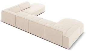 Divano angolare in velluto beige (a U) Jodie - Micadoni Home