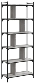 Libreria grigio sonoma 6 ripiani 76x32x192 cm legno multistrato