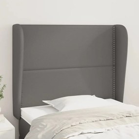 Testiera Ad Orecchio Grigio Scuro 93x23x118/128cm İn Similpelle /