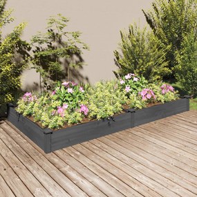 Fioriera Giardino Con Fodera Grigia 240x120x25cm Massello Abete /