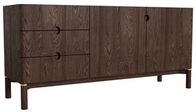 Cassettiera bassa marrone scuro effetto rovere 160x73 cm Arun - Unique Furniture