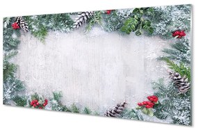 Quadro acrilico Neve di coni di ramoscelli 100x50 cm