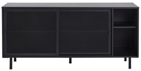 Cassettiera nera in metallo con ante scorrevoli 160x75x46 cm Veep – Unique Furniture