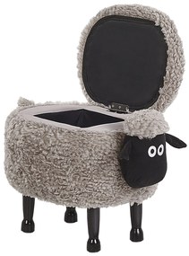 Pouf animaletto in tessuto grigio SHEEP Beliani