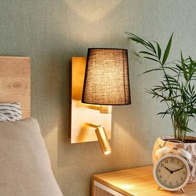 Lindby Applique Aiden, lampada LED, nero/oro