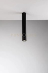 Plafoniera-faretto fluke tonda nera 1 luce attacco gu10 5,5x5,5x40cm