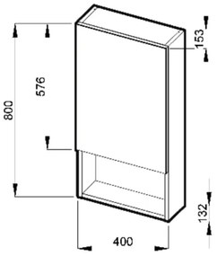 JIKA H4532210383041 - Mobiletto specchio LYRA 80x40 cm bianco con ripiano