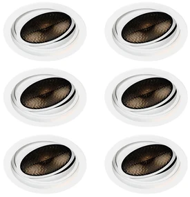 Set di 6 faretti da incasso moderni bianchi regolabili - Coop 111 Honey