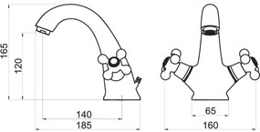 FERRO - Miscelatore per lavabo ANTICA bronzo