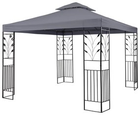 blumfeldt Odeon Grey Gazebo 3x3m Acciaio Poliestere grigio scuro