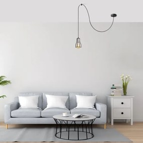 Lampadario a sospensione con filo TUBE 1xE27/15W/230V nero/cromo