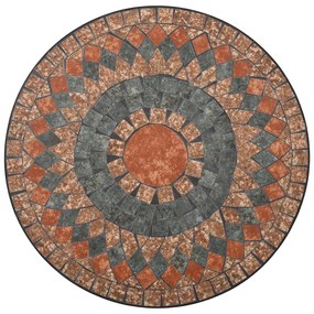 Set bistrò 3 pz con mosaico in ceramica arancione/grigio