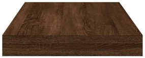 Mensole parete 4pz rovere marrone 40x10x1,5cm legno multistrato
