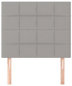 Testiera 2 pz grigio chiaro 80x5x78/88 cm in tessuto