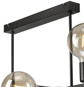 Lampadario a sospensione con supporto rigido ASTRID 6xE27/60W/230V nero