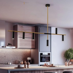 ALDEX Plafoniera 1083K40 a 6 luci, nero/ottone