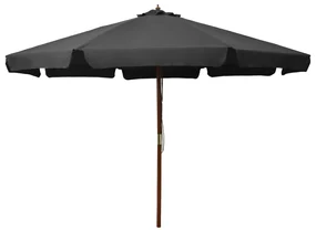 Ombrellone Da Esterni Con Palo İn Legno 300 Cm Antracite /