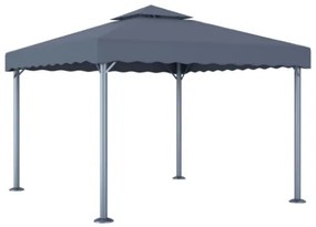 Gazebo con Stringa di Luci LED 300x300 cm Antracite Alluminio