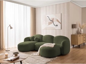 Divano angolare verde (a U) con rivestimento in bouclé Orbit – Ropez