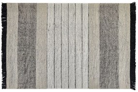 Tappeto lana beige chiaro e nero 140 x 200 cm YAZLIK Beliani