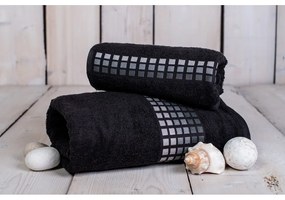 Asciugamano in cotone nero 100x50 cm Darwin - My House