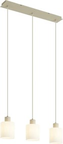 Lampada a sospensione scandinava beige con vetro bianco 3 luci - Wisp