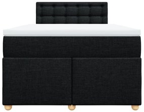 Giroletto a molle con materasso nero 120x190 cm in tessuto