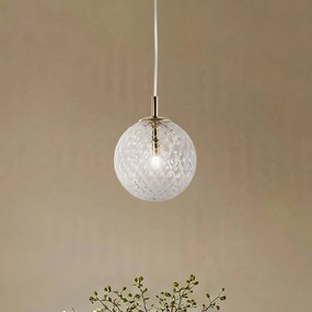 Lampada a sospensione Cadix in vetro, 1 luce, Ø 21 cm TK Lighting, dimmerabile, Chiaro / Trasparente, Soggiorno / Sala da pranzo, Vetro