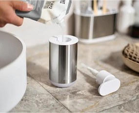 Dispenser per sapone argentato in acciaio inox 300 ml Duo Steel – Joseph Joseph