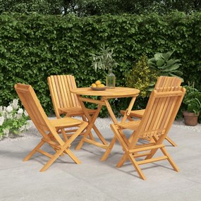 Set Da Pranzo Per Giardino 5 Pz İn Legno Massello Di Teak /