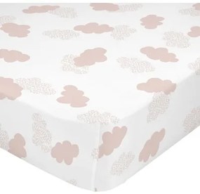 Lenzuolo con angoli HappyFriday BASIC KIDS Rosa 60 x 120 x 14 cm Nuvole