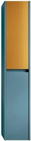 Colonna per mobile bagno Niwa 2 ante P 27 x L 30 x H 160 cm laccato opaco blu pacifico con vetro senape
