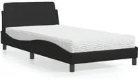 Letto con Materasso Nero 100x200 cm in Similpelle 3208357