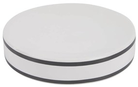 Kave Home - Portasapone Arminda in ceramica bianco con dettaglio nero