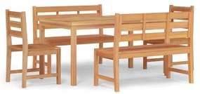 Set da pranzo per giardino 5 pz in legno massello di teak