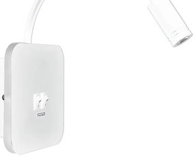 LED Lampada flessibile da parete con base USB 1xLED/8W + 1xLED/2W/230V bianco