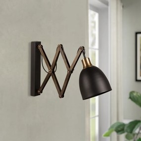 Lampada da parete in nero e bronzo ø 16 cm Sivani - Opviq lights