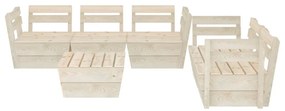 Set divani da giardino su pallet 6 pz in legno abete impregnato