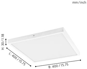 Eglo 97268 - Plafoniera LED FUEVA 1 1xLED/25W/230V, bianca, quadrata, 4000K