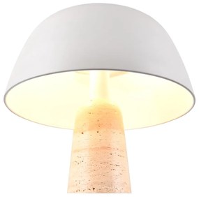 Lampada da tavolo bianca e beige con paralume in metallo (altezza totale 41 cm) Timba – Trio Select