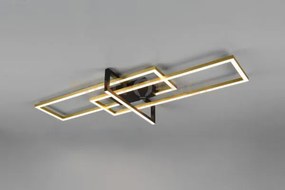 Salinas plafoniera led 34w 3900lm, 3000k triplo rettangolo oro + ne...