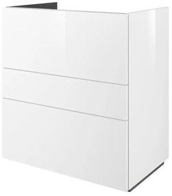 Mobile da bagno a terra sotto lavabo L 75 x H 84 x P 48 cm bianco laccato lucido, 3 cassetti SENSEA Neo Frame
